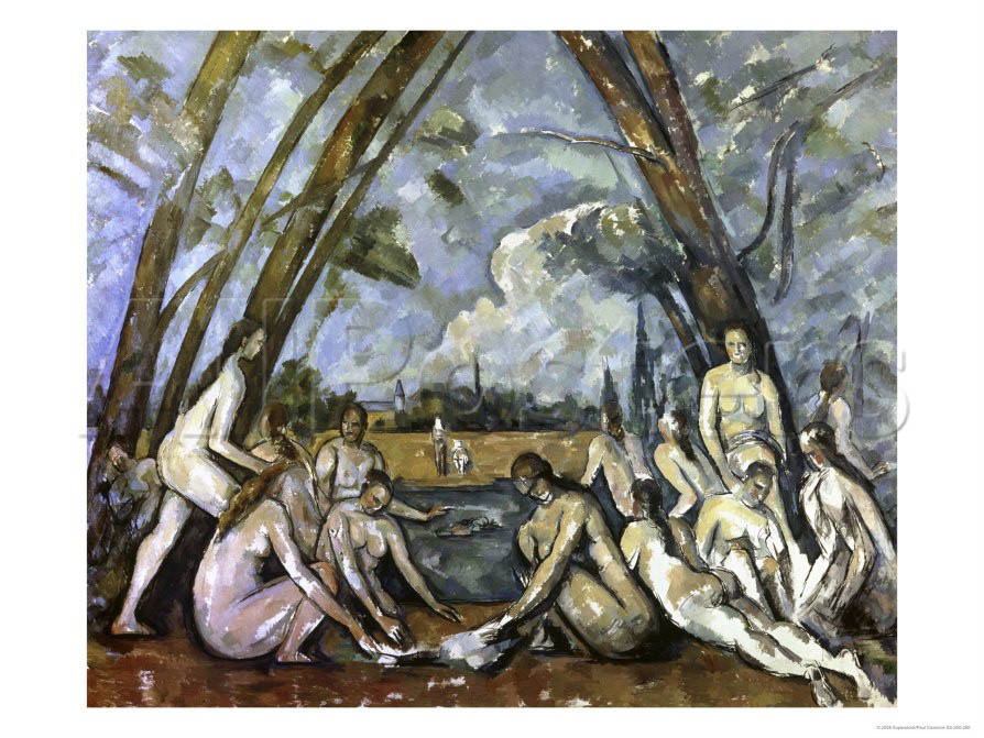 Les Grand Baigneuses, no.1 - Paul Cezanne Painting